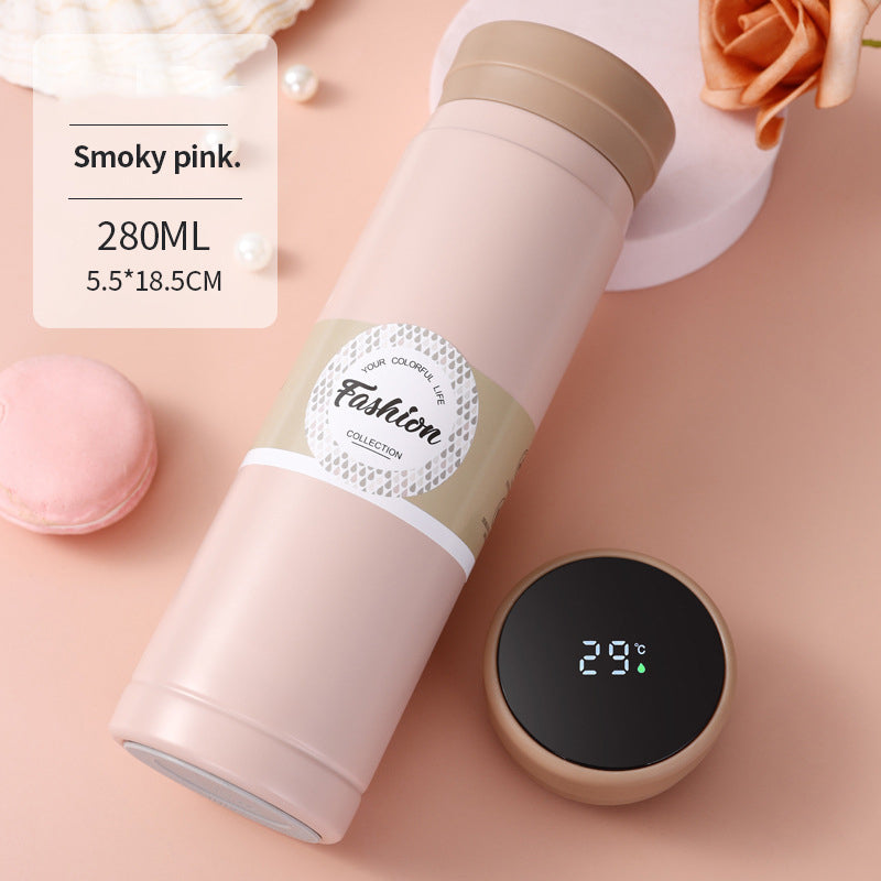 9 Oz./280ml Smart LED Water Bottle Vacuum Insulated Bottle Thermal Cup W/Digital Temperature Display