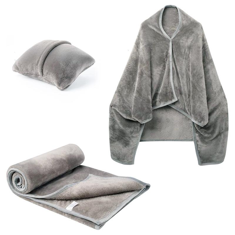 2-in-1 Foldable Wrap-Style Throw Blanket Cushion