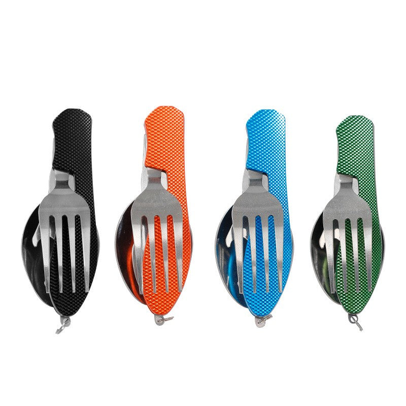 Outdoor Portable Stainless Steel Multifunctional Folding Camping Detachable Spork