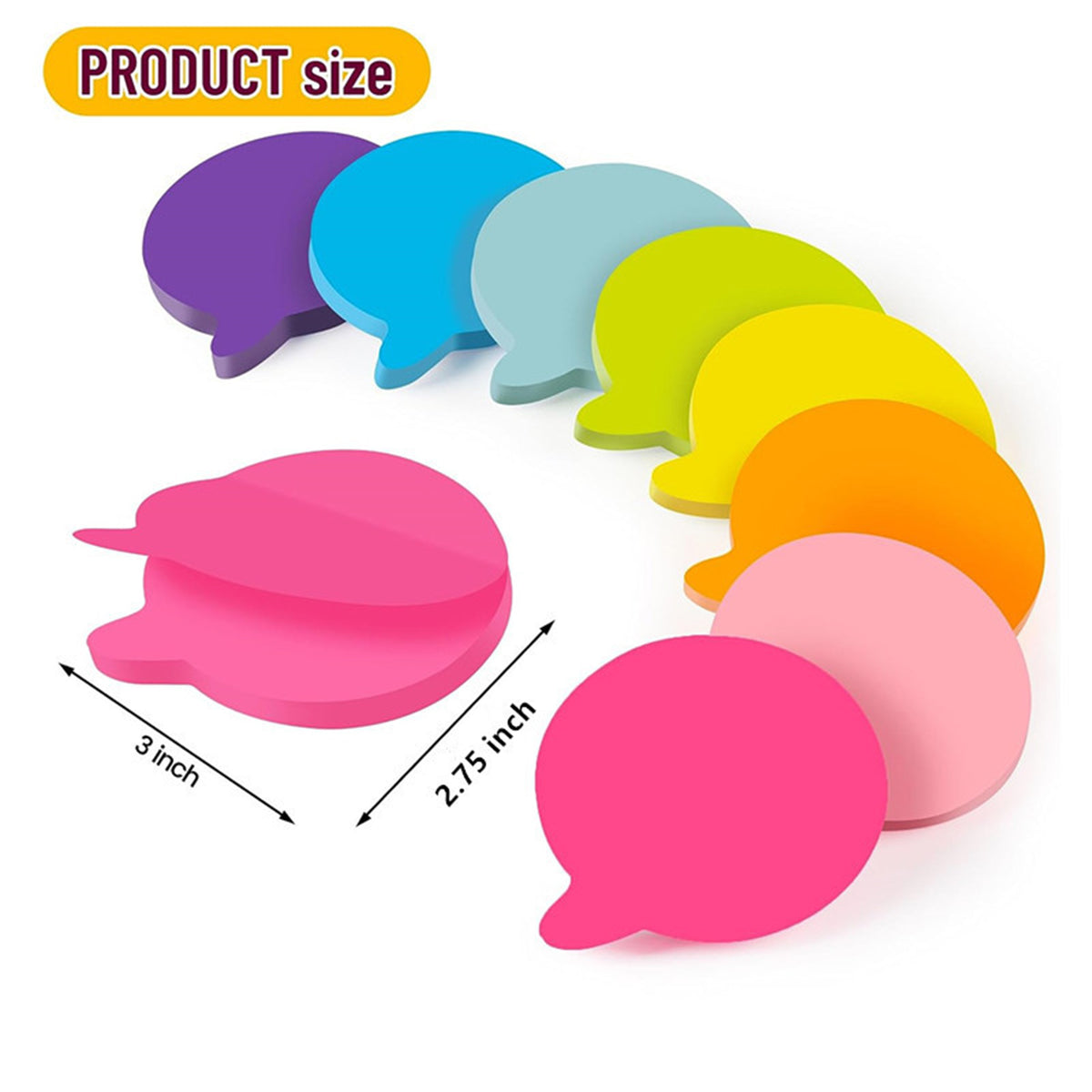 82 Sheets Adhesive Comma Shape Sticky Notes