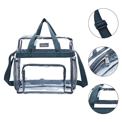 Women`s PVC Transparent Clutch Clear Tote Bag Crossbody Bag with Strap Stadium Approved Bag