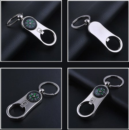 Bottle Opener Compass Key Chain