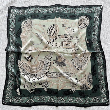 Custom 35.5" x 35.5" 100% Mulberry Silk Neck Scarf Silk Satin Wristband