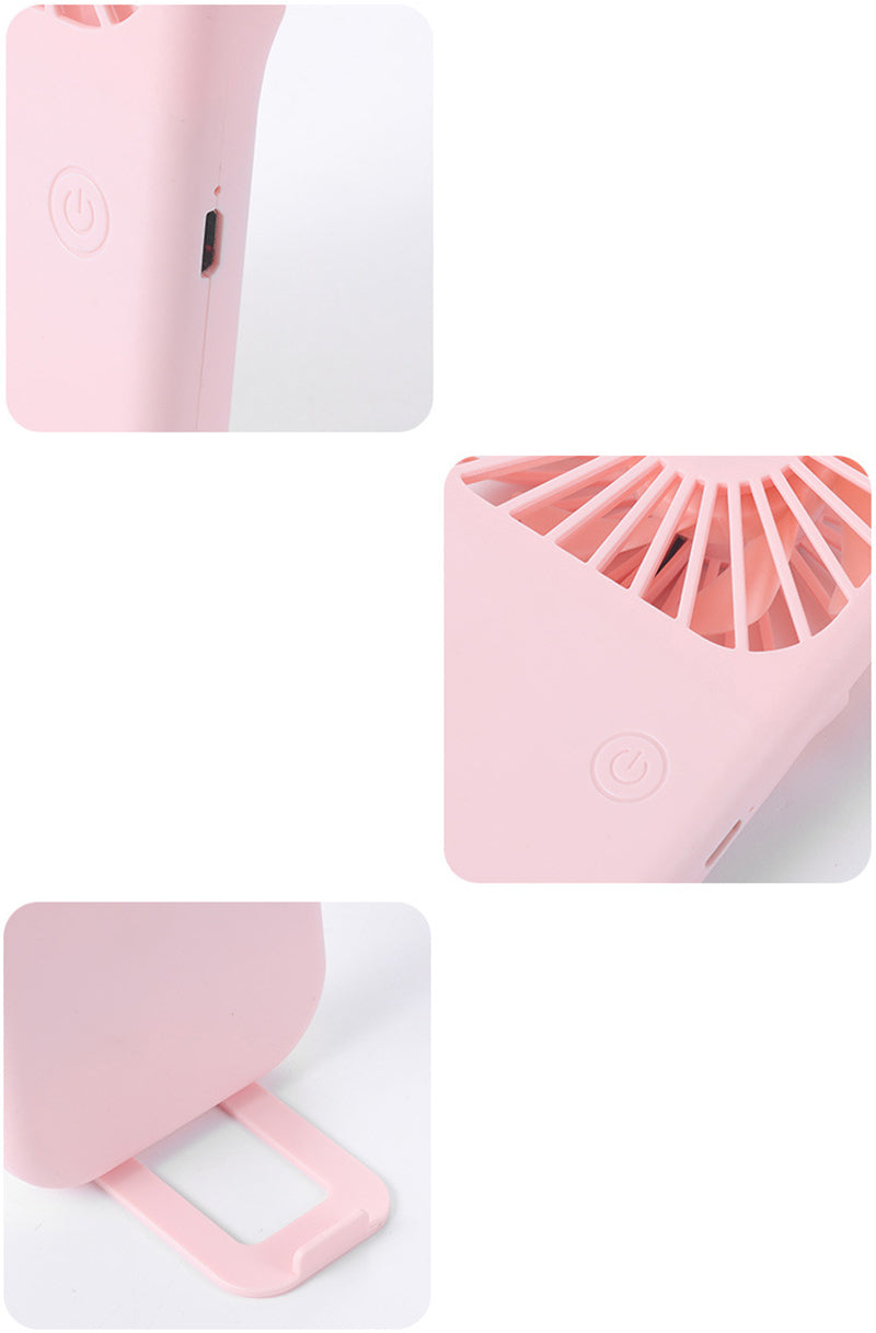 Mini Rechargeable Handheld Fan Phone Holder Adjustable Wind Speed Fan