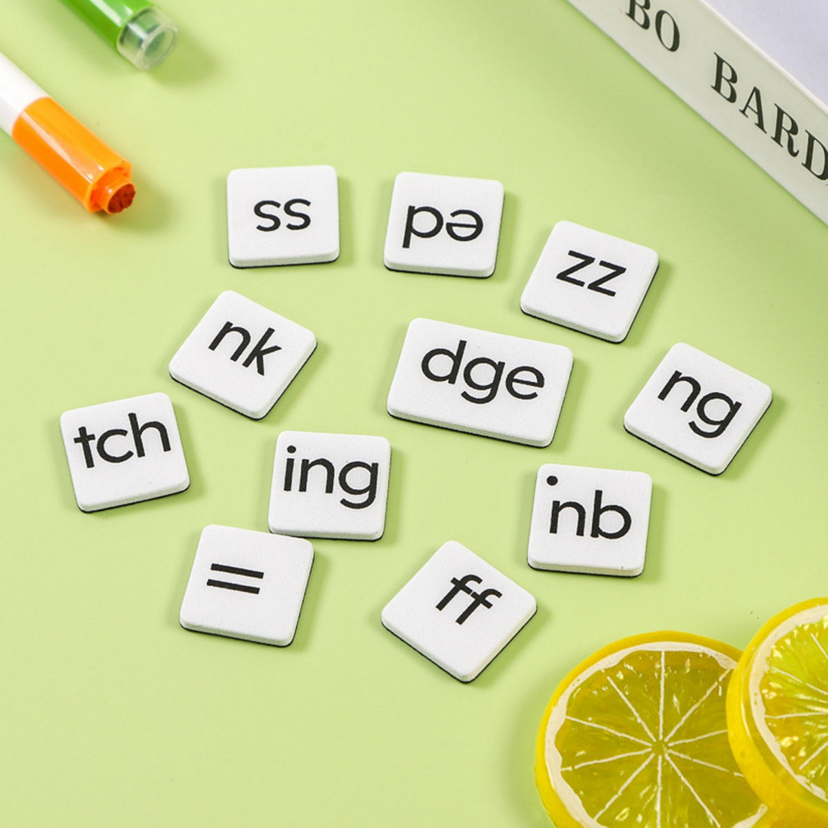 Custom 50 pcs Magnetic Letter Tiles Phonics magnets for Phonics and Spelling