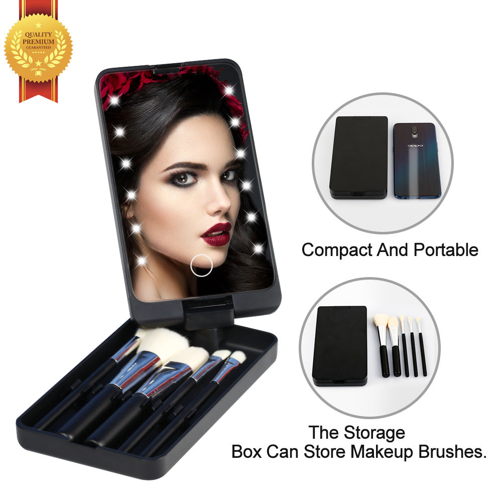 Portable Folding LED Make-up Mirror Box