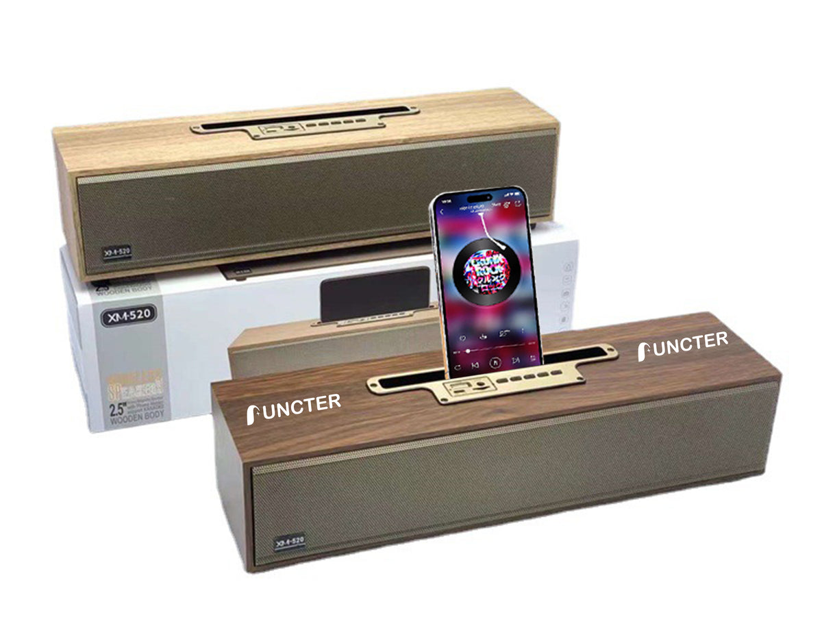 Classic Look Wireless Speaker Long Square Shape Wood Speaker