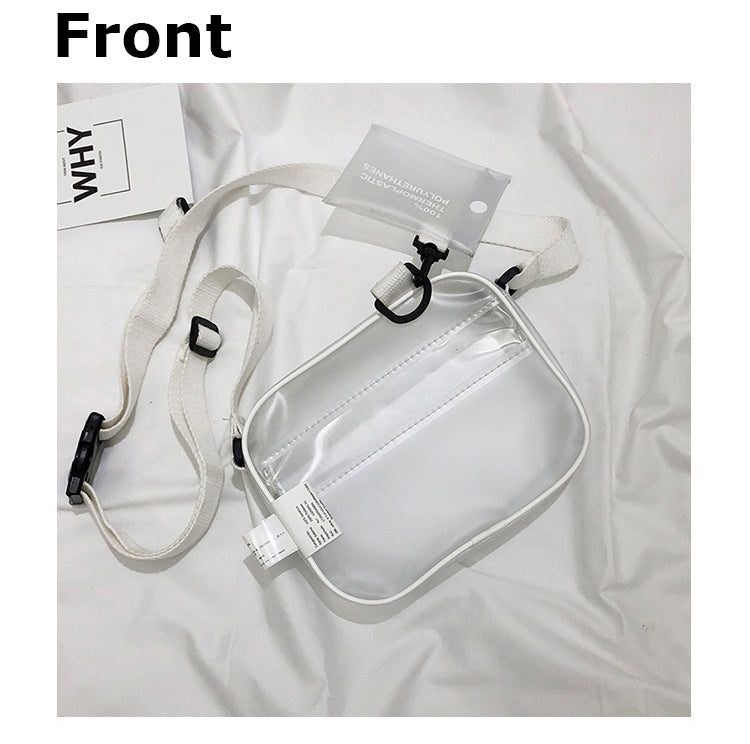 PVC Crossbody Bag Transparent Single Shoulder Bag W/One Separate Pouch