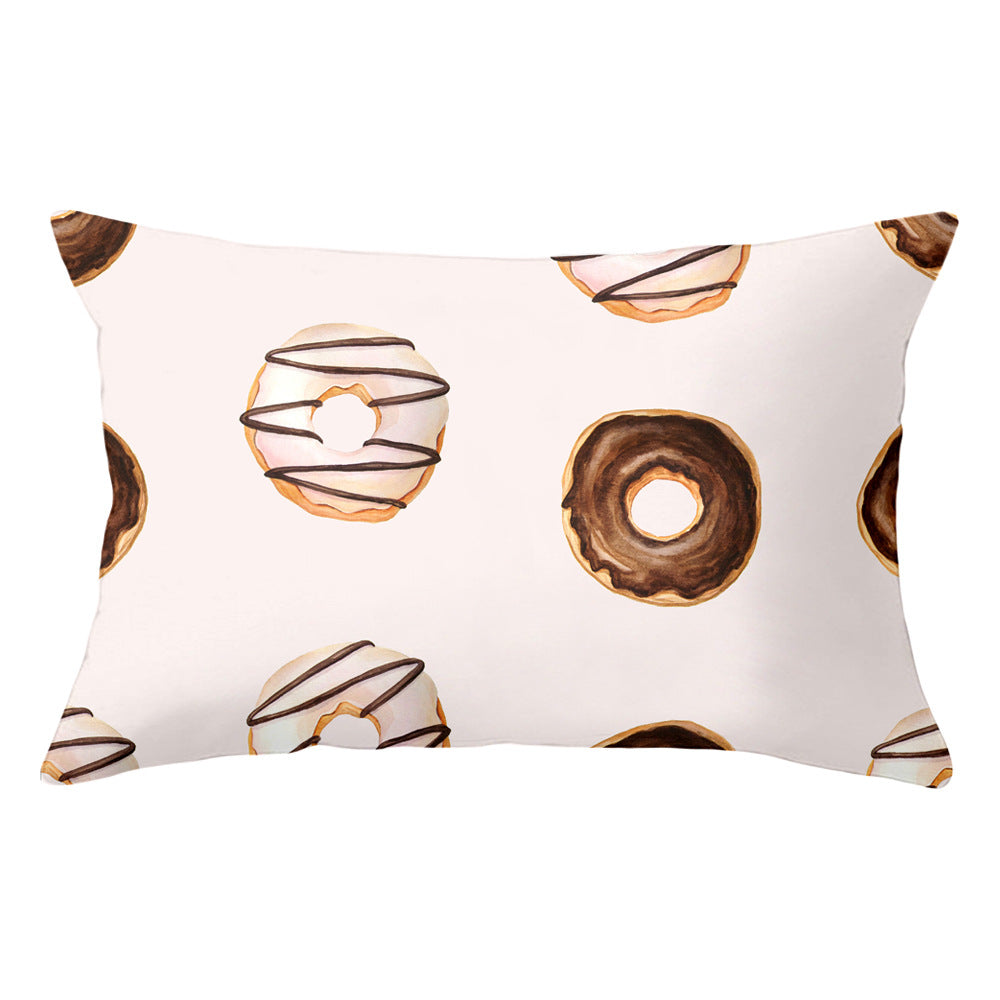 Full Printed 20 x 26" Premium Doughnut Polyester Short Plush Throw Pillowcase W/Hidden Zipper