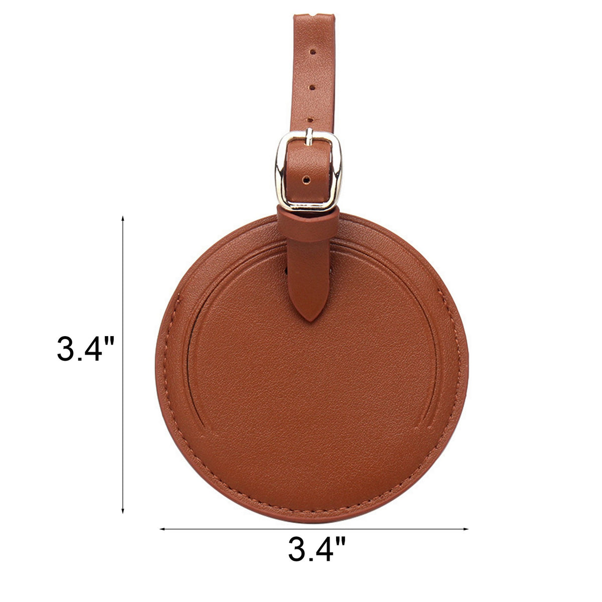 Premium PU Leather Round Luggage Tag Privacy Suitcase Tag