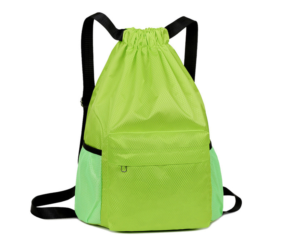 18 x 12.67" Drawstring Backpack, Waterproof Sports Gym Bag with Side Pocket