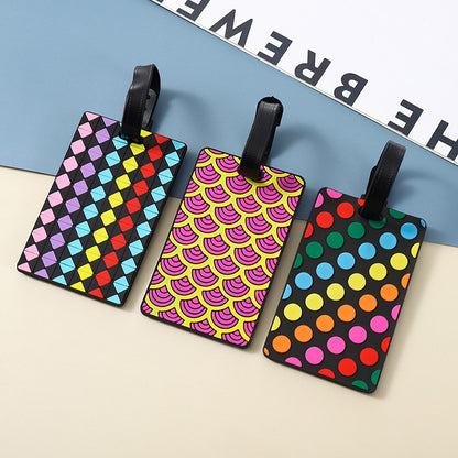 Geometric Shapes Raised 3D Soft PVC Luggage Tag For Suitcase Travel Baggage Identification