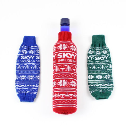 17/25 oz. Christmas Knit Snowflake Wine Bottle Cover