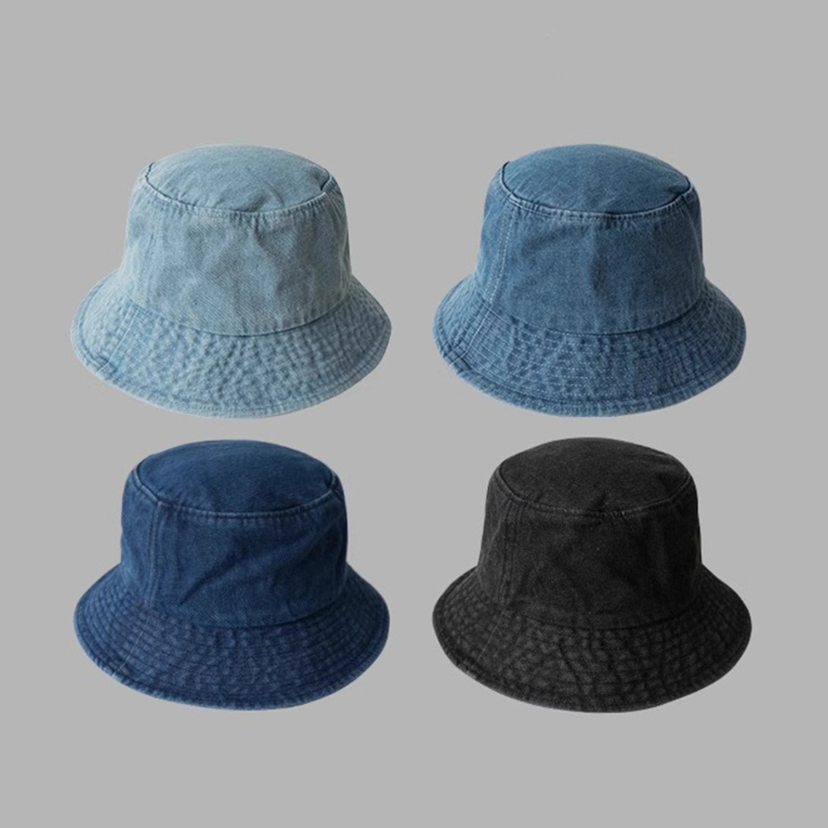 Summer Unisex Bucket Hat Washed Jean Denim Hat Fishing Hat