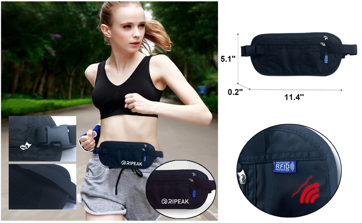 RFID Anti-theft And Anti-scanning Sport Fanny bag Polyester Waist Bag