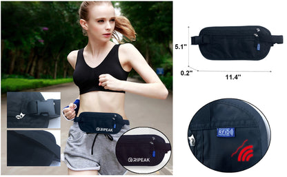 RFID Anti-theft And Anti-scanning Sport Fanny bag Polyester Waist Bag