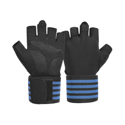Gym Gloves Weight Lifting Half Finger Gloves for Exercise with Wrist Wraps Full Palm Protection