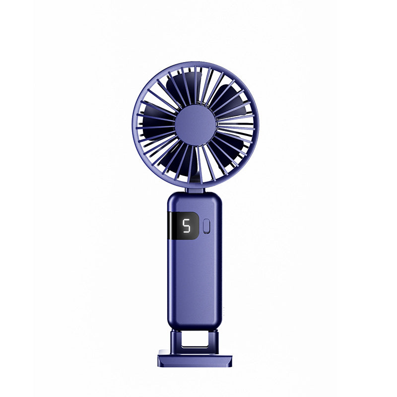 5 Levels Speed Folding Handheld Fan Rechargeable Mini Fan Phone Holder With Lanyard