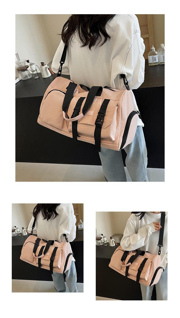 Travel Duffel Bag Sport Gym Bag Polyester Tote Bag Swimming Bag with Shoe Pouch&Wet Pocket