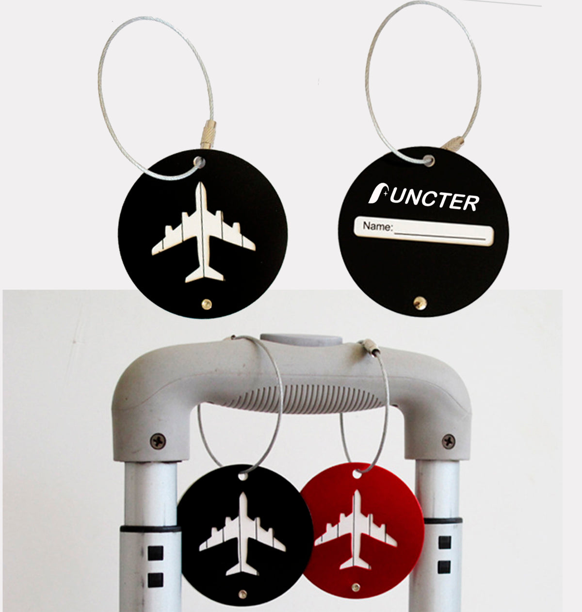 Round Aluminium Alloy Suitcase Tag Card Holder