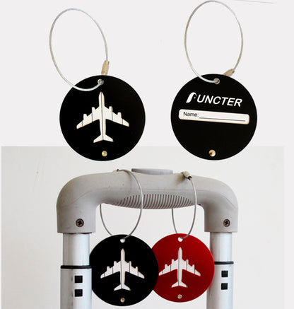 Round Aluminium Alloy Suitcase Tag Card Holder