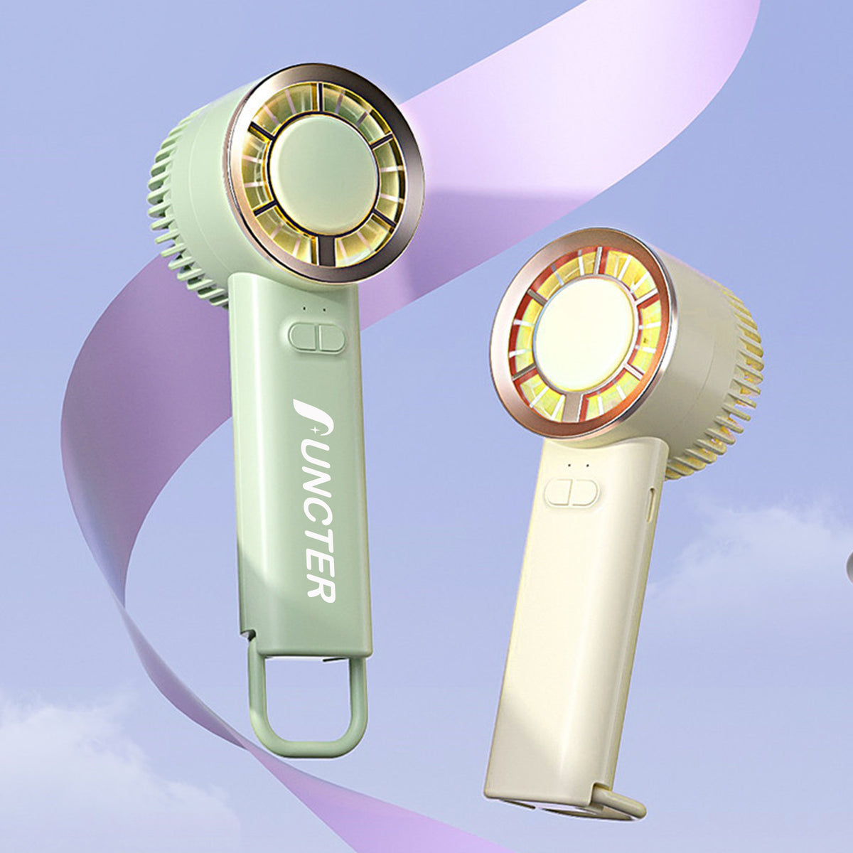 Mini Handheld Fan Portable Rechargeable Fan Desk Fan With Light