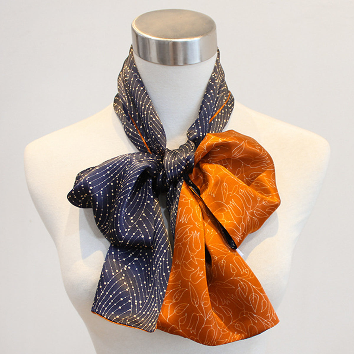 Custom 5.9" x 57" 100% Silk Long Neck Scarf Silk Satin Stole