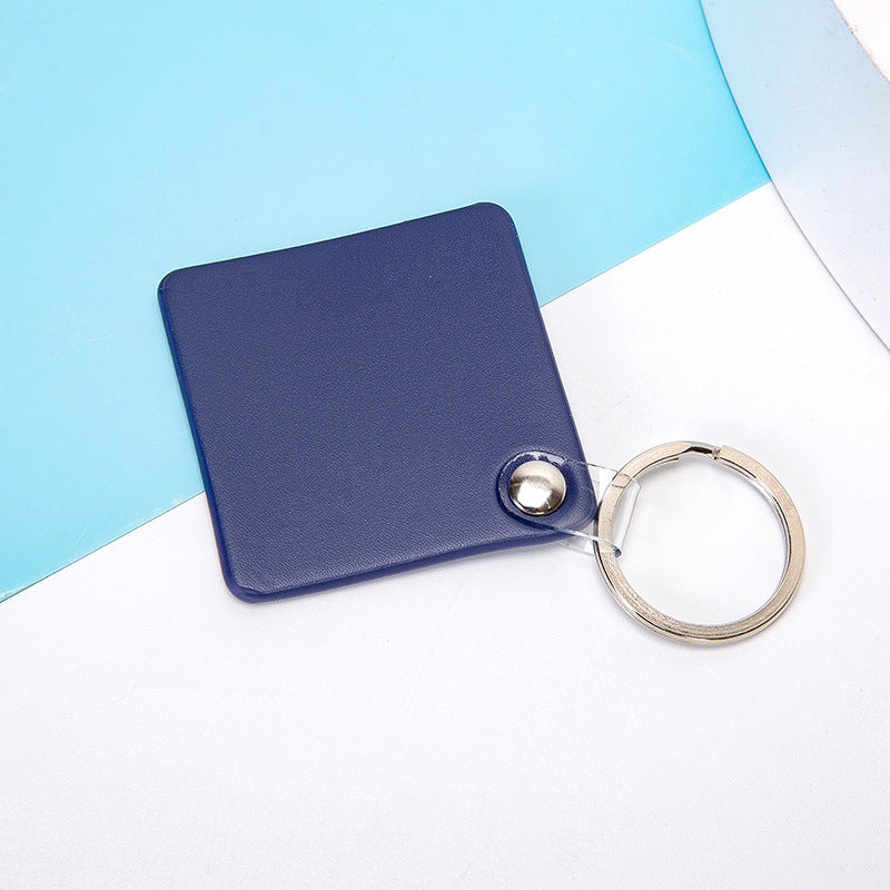 Square PU Leather Keychain for Car Home Key Ring Strap Holder Lanyard Universal Key Fob Keychain