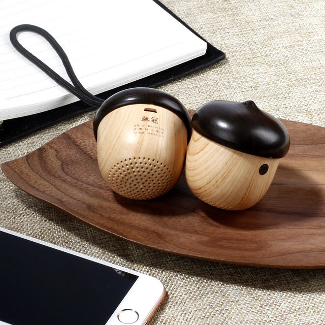Wooden Nut Shaped Mini Wireless Speaker