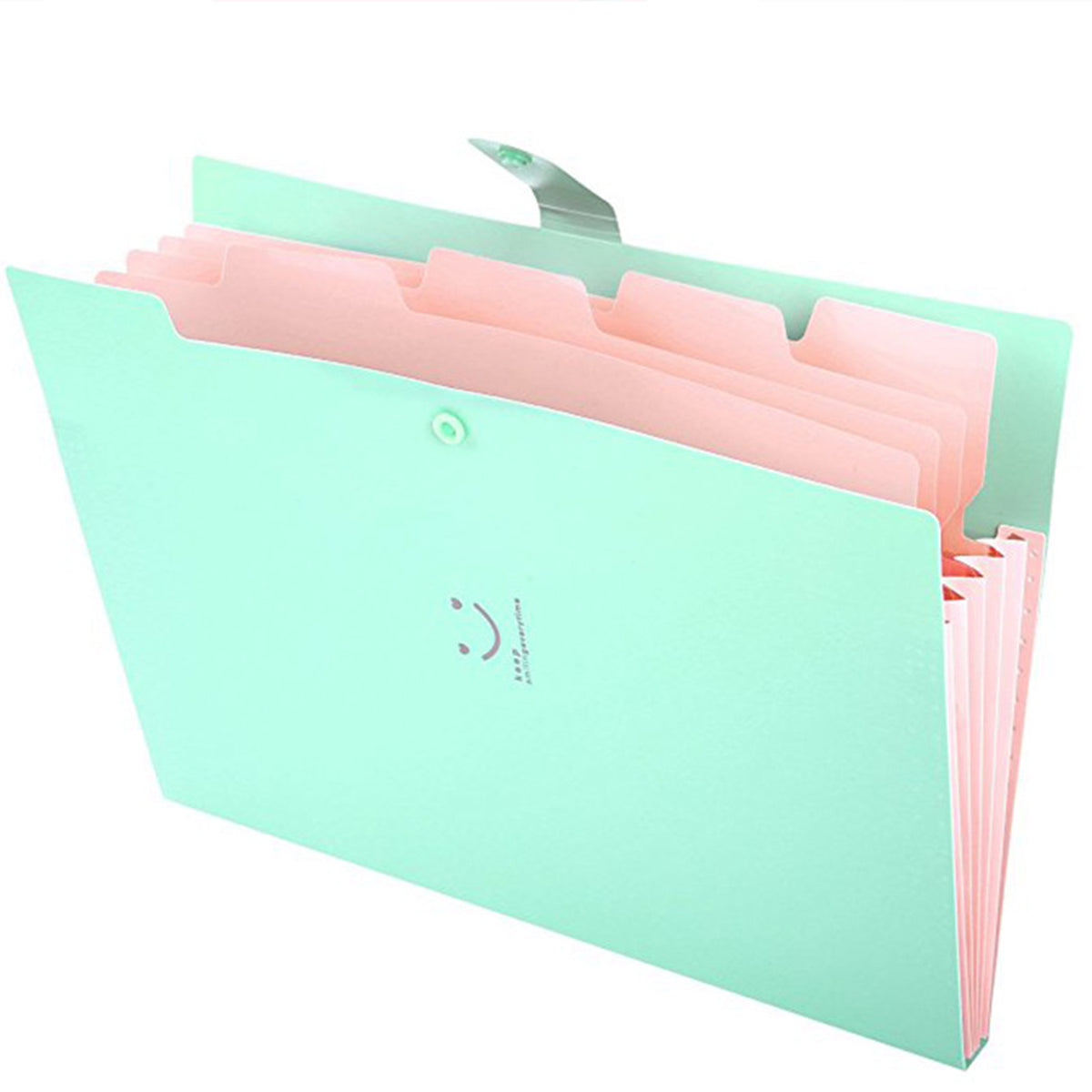 Accordion Folder W/ 5 Pockets Snap Button Closure