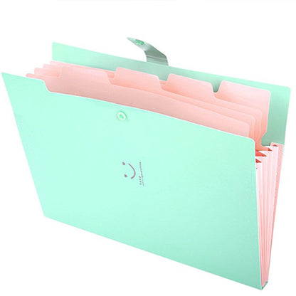 Accordion Folder W/ 5 Pockets Snap Button Closure