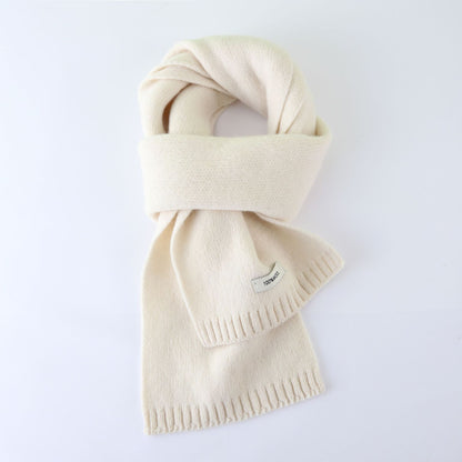 63'' 100% Lamb Wool Plain Scarf Solid Color Wool Scarf Knitted Scarf for Men and Women