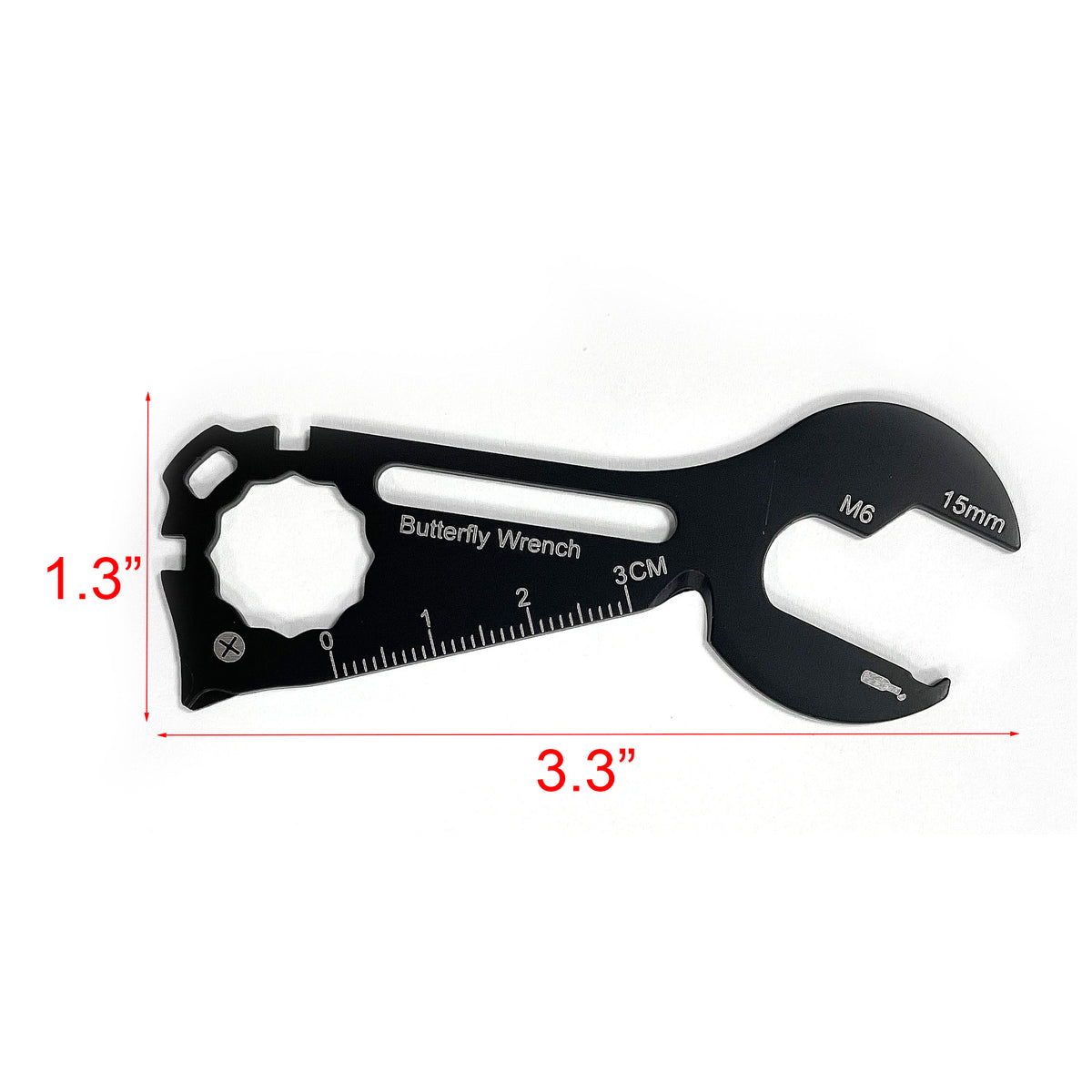 11" 1 Stainless Steel Wrench Shape Keychain Multitool