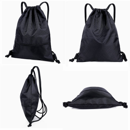 Waterproof Draw String Back Sack with Zip Pocket-Size S