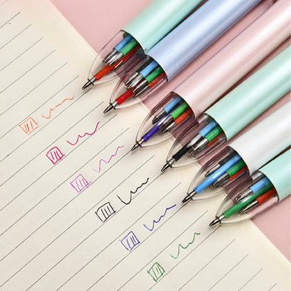 Glossy Pen Barrel 6-Color Pen Original Retractable Click Ballpoint Pen
