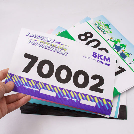 Custom Paper 9.5" x 7.9" Running Race Numbers with Safety Pins
