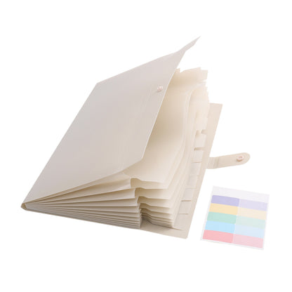 8-Pocket A4 Accordion File Folder Document Organizer W/ Snap Closure Label Stickers