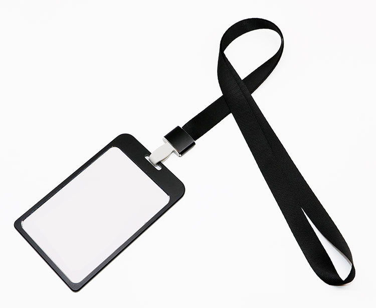 Large Aluminum Badge Holder With Lanyard