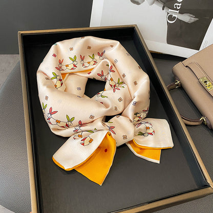 Custom 5.9" x 59"Silk Feeling Hair Head Long Neck Satin Fashion Scarfs