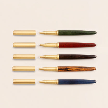 Luxury Wooden Gel Ink Pen with Brass Pen Cap