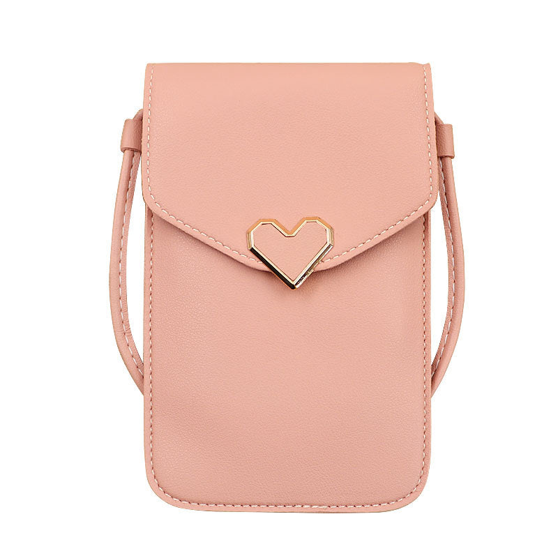 Touch Screen PU Leather Purse Bag Small Crossbody Bag Mini Messenger Bag Single Shoulder Handbag