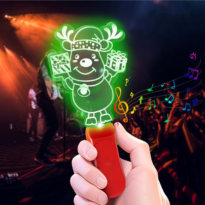 Reindeer Glow Stick Christmas Glow Sign Handheld Light Up Stick - Green Light