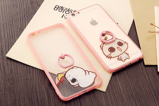 Cute Pig Phone Case w/Finger Buckle For Smart Phone