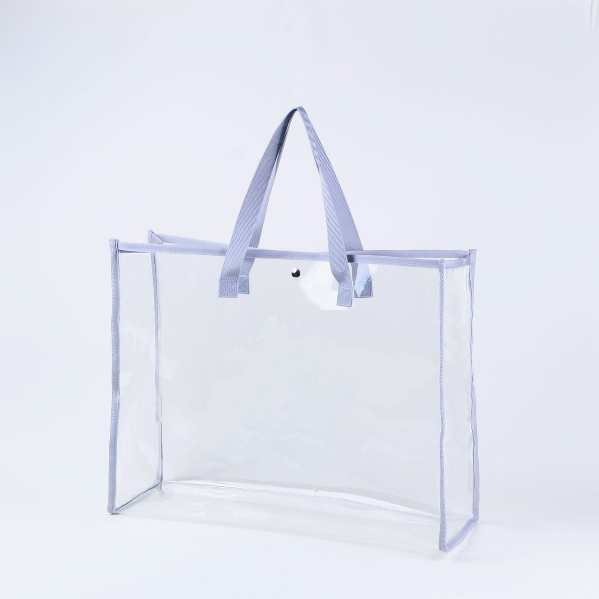PVC Transparent Waterproof Tote Clear Shoulder Bag Outdoors Beach Bag Stadium Approved Bag(Size S)