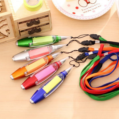 Multi-Function Capacitive Pen with LED Flashlight Writing Pens Hanging rope note paper