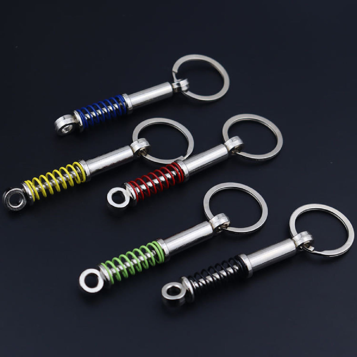 Suspension Spring Shock Absorber Keychain Toy Automotive Part Car Key Tag
