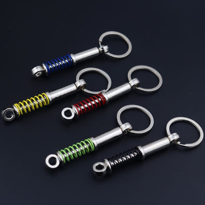 Suspension Spring Shock Absorber Keychain Toy Automotive Part Car Key Tag