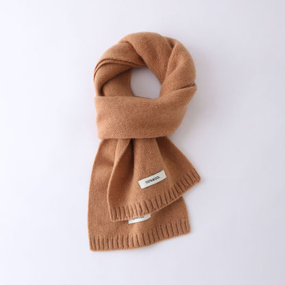 63'' 100% Lamb Wool Plain Scarf Solid Color Wool Scarf Knitted Scarf for Men and Women