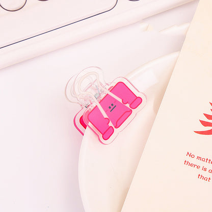 Dovetail Clamp Acrylic Album Memo Clip Bag Binder Sealing Clip Food Bag Clamp-Two Sides Printing