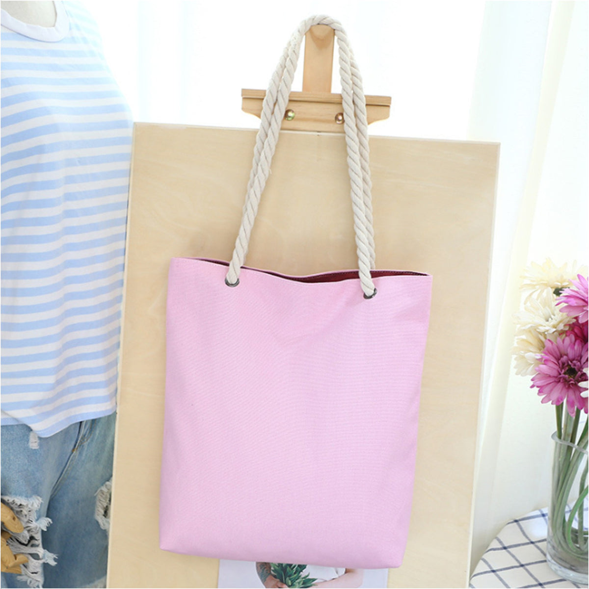 Canvas Grocery Shopping Tote Bag